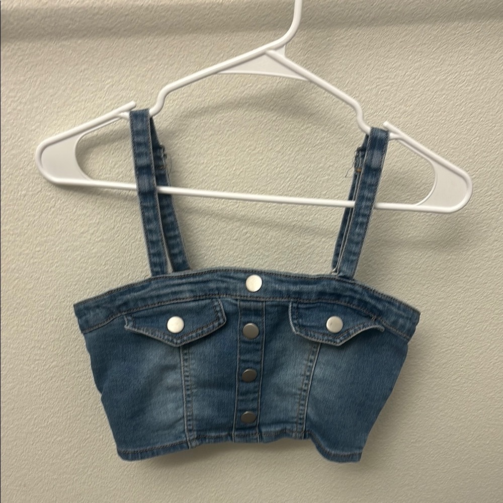 Blue Denim Crop Top